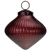 Ribbed Red Glass Onion Baubles 